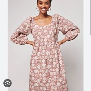 Faherty Freya Long Sleeve Midi Dress in Clay Floral size XS